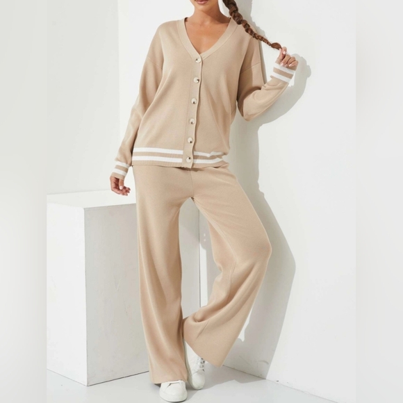 #49186 🛑S,M,L HIGH END NEW! Fabulous Knit Cardigan+Pants Set - Picture 1 of 4